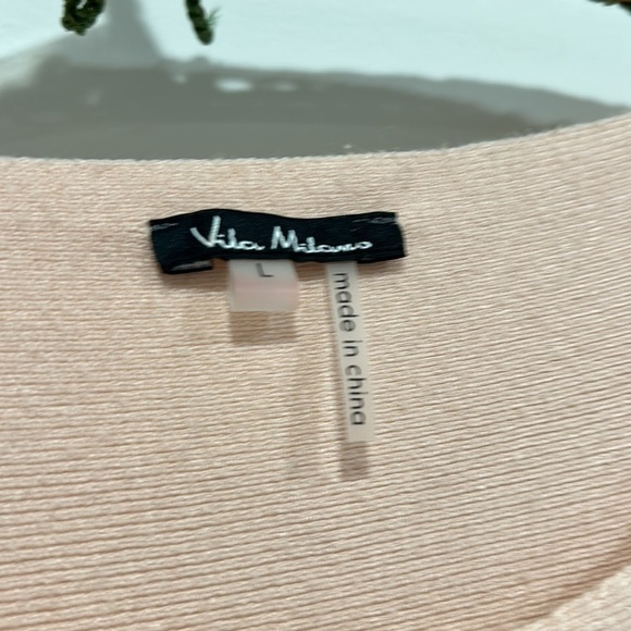 Vila Milano Pink Long sleeve wool blend sparkle embellished sleeve sweater large - Picture 3 of 7